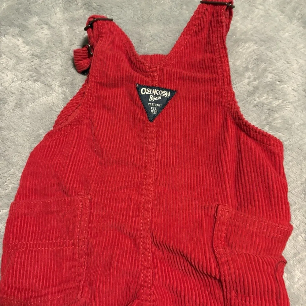 Oshkosh Bgosh Overalls Baby 6 Months Red Corduroy